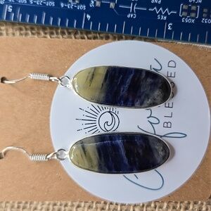Sodalite Dangle Earrings NWOT #283